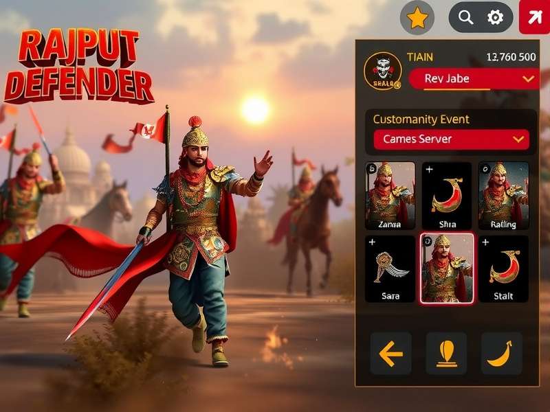 Mace Rajput Defender gameplay screenshot showing Rajput warrior in combat